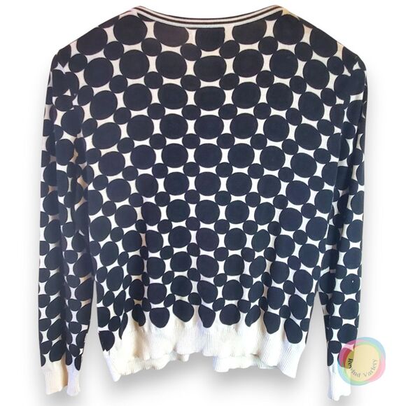 Van Heusen Cardigan Womens XL Polka Dot Disney Bounding Hidden Mickey Preppy - Picture 2 of 11